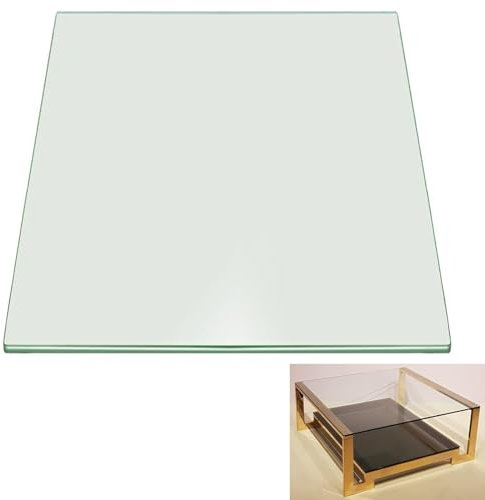 SXKJQER Glasplatte Quadratisch Glastisch Tischplatte Aus Gehärtetem Glas Tisch Glasscheibe 8mm Dick, Tempered Glass DIY Table, Transparent, für Esstisch, Couchtisch, Zuhause und Büro(70x70cm)