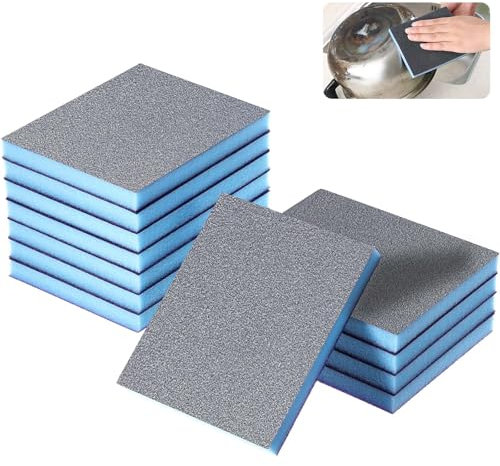 Ksvaye 12 Stück Schleifschwämme, Fein Sanding Sponge Körnung 600 für Holz, Metall - Schleifpapier Schleifmatte