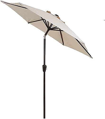 ASumPio Terrassenschirm, Neigbarer Gartenschirm Mit Handkurbel, Wasserdicht Und Uv-Schutz, Sonnenschirme, Strand, Outdoor (Beige 2,25 M)