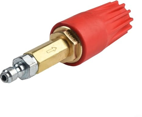 High Pressure Washer Rotating Turbo Nozzle With Quick Connect Inlet 5100 PSI Professional Surfaces Cleaner Attachment For Power Washer Spray Tool With Filter Red