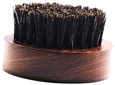 Bartbürste aus Holz für Herren, für Fellpflege, Gesundheitspflege und Styling, hochwertige Schnurrbartbürste für Freund, Vater, klein, tragbar und hautfreundlich, rund
