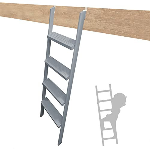 Scaletta per Letto a Castello Solo Bianco Nero Argento, Scala a Castello per Camper 60 Pollici 63 65 69 71 Scala con Gancio Regolabile per Rimorchi da Viaggio Camper, Scaletta per Letto a So