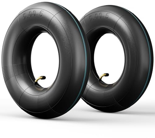 2 tubi 13 x 5 00 – 6 con valvola curva, tubo gonfiabile 13 x 5 00 – 6 per tosaerba, carriola, rimorchio da giardino, go-kart, carriola