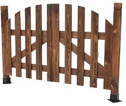 Freistehendes Gartentor aus Holz, einfache Installation, anpassbare Größe, Braun, 80 x 100 cm