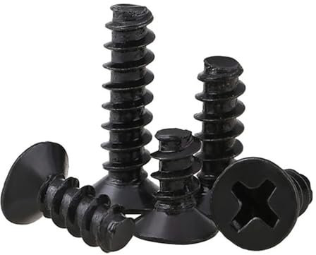 Metallschrauben 100 Teile/los Kreuzschlitz Senkkopf Selbstschneidende Schraube M1,2 M1,4 M1,5 M1,6 M1,7 M2 Schwarz Carbon Stahl Mini Schraube(5mm x100pcs,M1.5)