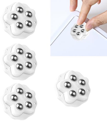 Kzouenzu Rotelle Per Mobili [4 Pezzi] - Ruote Girevoli Autoadesive Con 5 Sfere, Carico 400kg Per Spostare Mobili Pesanti