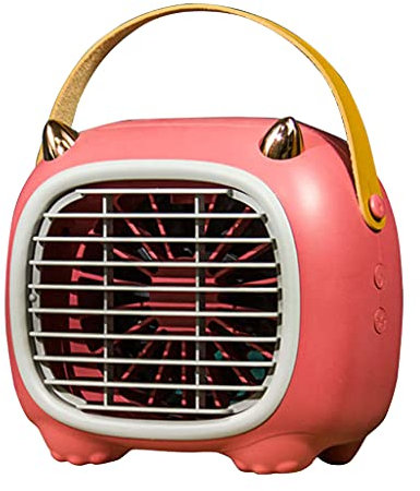 Pocoiau Ventilador de agua recargable por USB, aire acondicionado de mano, 3 engranajes, ajustable para niñas