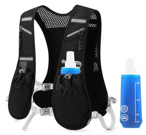 Gilet da corsa da donna e uomo con borraccia,Gilet con pettorina regolabile