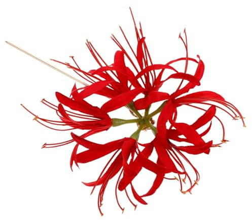 Happyyami Épingles à Cheveux Fleuries Rouges Grandes, Bâtonnets Vintage De Fleur D'amaryllis, Accessoires Hanfu Pour Femmes Et Filles, Décoration Coiffure Traditionnelle Chignon