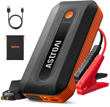 AstroAI B8 Booster Avviamento, Avviatore di Emergenza per Auto/Moto 12V (7,0L Benzina / 5,5L Diesel) Avviatore Batteria Auto Portatile con Torcia LED&USB, Power Bank