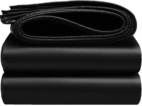 EEATUZTL 8x16FT Tarps Heavy Duty Waterproof, 16 Mil Large Heavy Duty Tarps with Grommets Reinforced Edges, UV Resistant, Tear&Fade Resistant, Black Covers for Camping Patio Roof Boat Outdoor