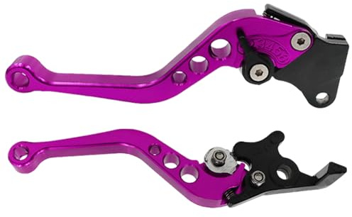 Weqizuerqi Violet 18.5 Cm Levier De Frein Moto Alliage D'aluminium Levier Freins Maître-cylindre Réservoir 2 Pièces Poignée De Frein De Pour Dirt Bike Scooters