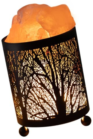 Veemoon Lámpara De Sal De Mesa Con Luz Nocturna, Hierro Forjado, Tamaño Compacto, Decoración Para Dormitorio y Sala, Set De 1 Unidad, Voltaje Ac220