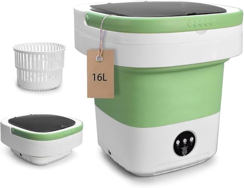 Portable Washing Machine, Mini 16L Foldable Washer and Dryer with 3 Modes Deep Cleaning-