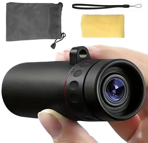 Monokulärt teleskop – 500 x 25 liten utomhusutrustning, mörkerseende utomhus teleskop med 25 mm lins perfekt för vandring, resor, fågelskådning, camping, jakt, konserter, sportevenemang, män, kvinnor