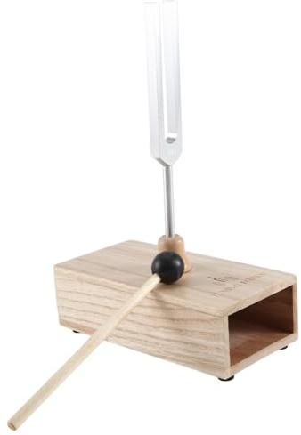 Masslla 442Hz Stimmgabel, Stimmgabel-Resonanzkasten in Holzoptik, Silberholz + Aluminiumlegierung, Musikinstrumentezubehör für Klangtherapie, Yoga, Meditation und Entspannung