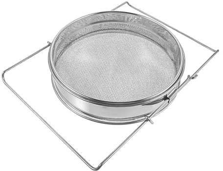 DECHOUS Filtro de Acero Inoxidable para Apicultura, Cedazo Doble Malla Fina de 1 Pieza, Colador de Miel Casero para Filtrar Impurezas en Cocina y Extracción de Miel