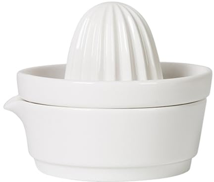 LALADEFIEE Extracteur de Jus Manuel Facile Séparation Pulpe et Jus en Céramique Blanc pour Fruits Gain de Temps Maison