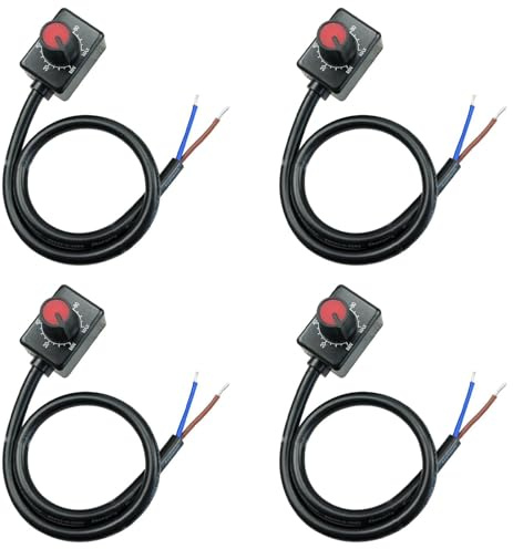 Wesafrae DC 0/1-10V Atenuador LED con Perilla, Atenuador Pasivo de Bajo Voltaje Atenuación PWM para 0-10V O 1-10V Controlador LED Electrónico Regulable 4 Pieza