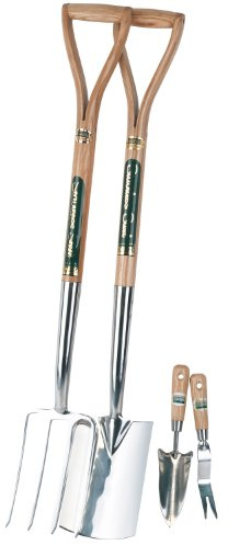 Draper Expert 89903 set av grabegravbar och spatar av rostfritt stål med FSC-godkända trähandtag och gratis gryta och ogräs