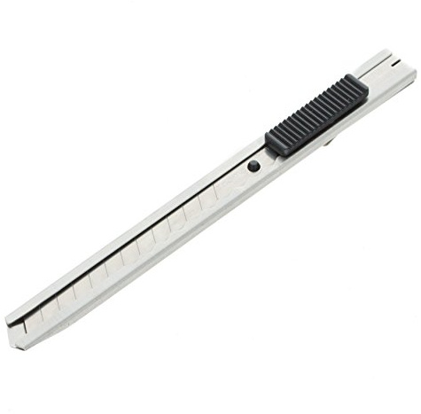 Tajima LC301B Slimline Snap Off Knife with Auto Lock Handle and 3 Blades for Graphics 9MM, Silver