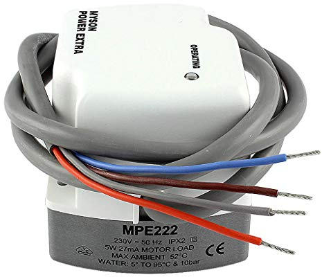 Myson MPE222 Sostituzione 4 fili ACT222 Attuatore di ricambio SOLO 421101 per MPE 222, MPE2 3/4, MSV222 22 mm 2 porte Potenza Extra motorizzata Zona Valve