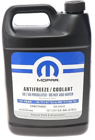 Mopar 68163849AB 10 Year/150,000 Mile Coolant 50/50 Premixed - Embittered, 1 Gallon