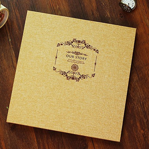 ToiM Retro Linen Photo Album DIY Scrapbook Anniversary Scrapbooking Album,Vintage Photo Album, Autograph Book, Wedding Album. (Our Story)