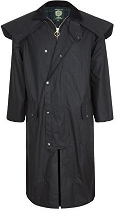 Stockman Unisex Premium Quality Lined Waxed Cape Long RainCoat Made in UK