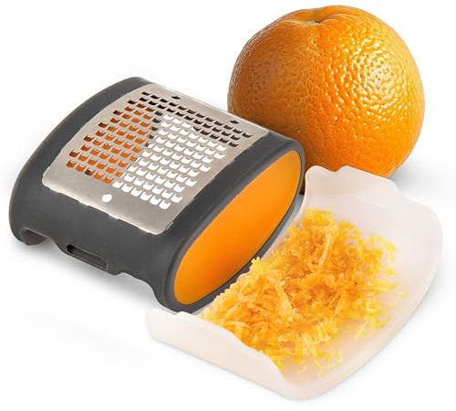 PrepWorks Pocket Citrus Zester – Compact, Stainless Steel Zester for Grating Citrus, Easy to Use, BPA-Free, Ergonomic Handle