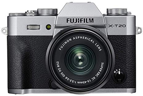 Fujifilm X-T20 - Cámara Evil de 24 MP (Pantalla de 3, Visor electrónico, resolución máxima 4K, Kit Cuerpo con Objetivo XC 15-45 mm F3.5-5.6 OIS PZ), Color Plata