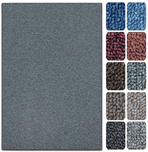 casa pura Teppich London | viele Größen | pflegeleichter Flacher Schlingenflor | Flurteppich, Wohnzimmerteppich, Küchenteppich, Schlafzimmerteppich (Dunkelgrau - 200x240 cm)