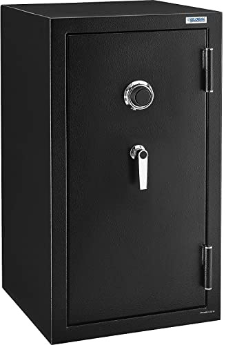 Global Industrial Burglary & Fire Safe Cabinet with Dial Combination Lock, Steel Construction, 2 Hour Fire Rating, 6.4 Cu. Ft. Capacity, 22W x 22D x 40H, Black
