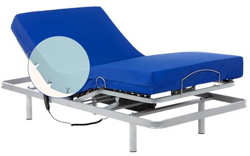 Gerialife® Elektrisches Gelenkbett, verstärkt mit HR-Matratze, wasserdicht, 105 x 190 cm