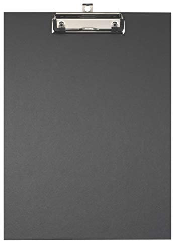 Exacompta 17291E Umwelt-Klemmbrett Öko. Made in Germany. Mit stabilem Pappkern und farbigem Papierbezug außen für DIN A4 schwarz Blauer Engel ideal für Inventur und Lagerwirtschaft