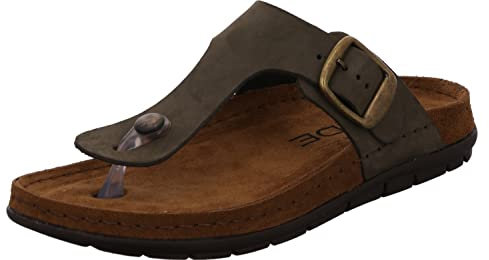 Rohde Damen Zehentrenner Pantolette Leder Rodigo-D 5860, Größe:38 EU, Farbe:Grün
