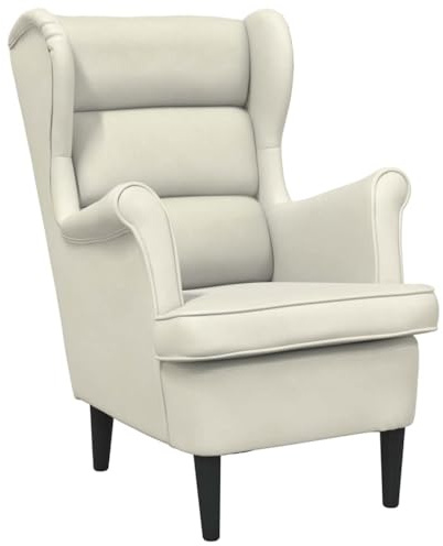vidaXL Sessel, Relaxsessel mit gepolstertem Sitz Armlehnen, Fernsehsessel Loungesessel für Wohnzimmer, Polstersessel Ruhesessel, Cremeweiß Samt