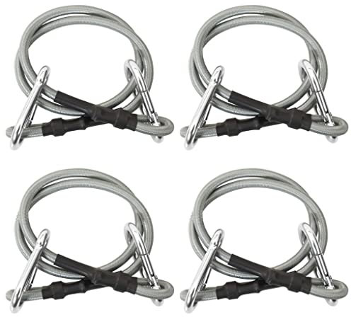 vidaXL 4X Seil mit Karabiner Karabinerhaken Expanderseil Transportsicherung Gummiseil Planenseil für Markise Sonnensegel Zeltplane Gummi