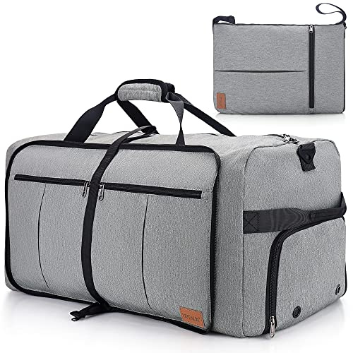 Urtala Sac de Voyage Pliable pour Homme et Femme 80 l Grand Weekender avec Compartiment à Chaussures, Sac à Main étanche