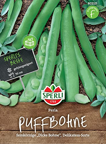 Sperli Puffbohnensamen Perla 80310, Gemüsesaat | Wuchshöhe 70-80 cm, Länge 12-14 cm, standfest, kompakt, aromatisch