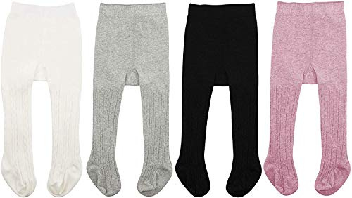Zando Medias para bebé niña de 0-4 años Medias de gateo para bebé Leggings de bebé Medias térmicas para niños Medias de ballet para niñas, 1-2 Jahre