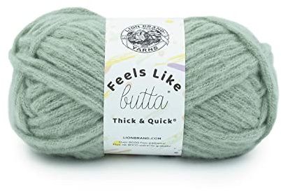 Lion Brand Yarn Feels Like Butta Thick & Quick Super Bulky Yarn for Knitting, 1 Pack, Willow