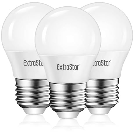 EXTRASTAR E27 LED Light Screw Bulb 6W, Warm White 3000K Energy Saving, 42W Equipment, Golf Ball Bulbs, 510LM, Non-Dimmable, 3 Count
