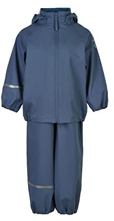 Celavi Unisex barn basic återvinning PU regnkläder set, Kina blå, 100