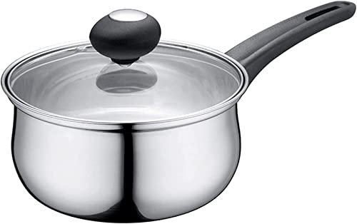 YQBUER Wok-Milchtopf, Edelstahl-Antihaft-Topf mit Deckel, ergonomischer Griff, Kochgeschirr, geeignet for Verschiedene Herdplatten-Soßentöpfe