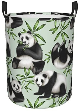 Panda Bamboo Laundry Basket Waterproof Laundry Hamper Storage Baskets For Clothes, Dog Toys, Towels, Bedroom & Bathroom