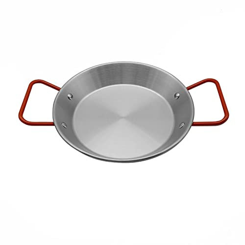 Paella-Pfanne, Edelstahl-Reistopf mit Meeresfrüchten, Verhindert Verbrühungen, Verdickte Koch-Paella-Pfanne mit Doppelgriff für Gebratenes Hähnchen und Snacks, Perfekt für Camping und(Klein)