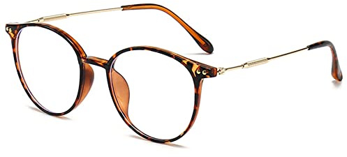 Lanomi Mode Lesebrille Blaulichtfilter Rund Damen Herren Computer Lesehilfe Sehhilfe UV400 Schutz Brille Anti Müdigkeit Oval Brillenfassung