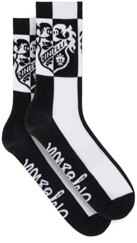 Cinelli Crest Black 'N' White Fahrradsocken, schwarz / weiß, XXL