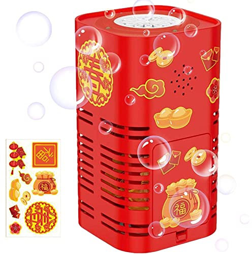 Tragbare Feuerwerk Seifenblasenmaschine,12 Löcher Automatischer Feuerwerk Bubble Makers mit LED-Lichter und Musik für Kinder, Elektrische Blasenmacher für Party, Hochzeit, Outdoor-Aktivitäten